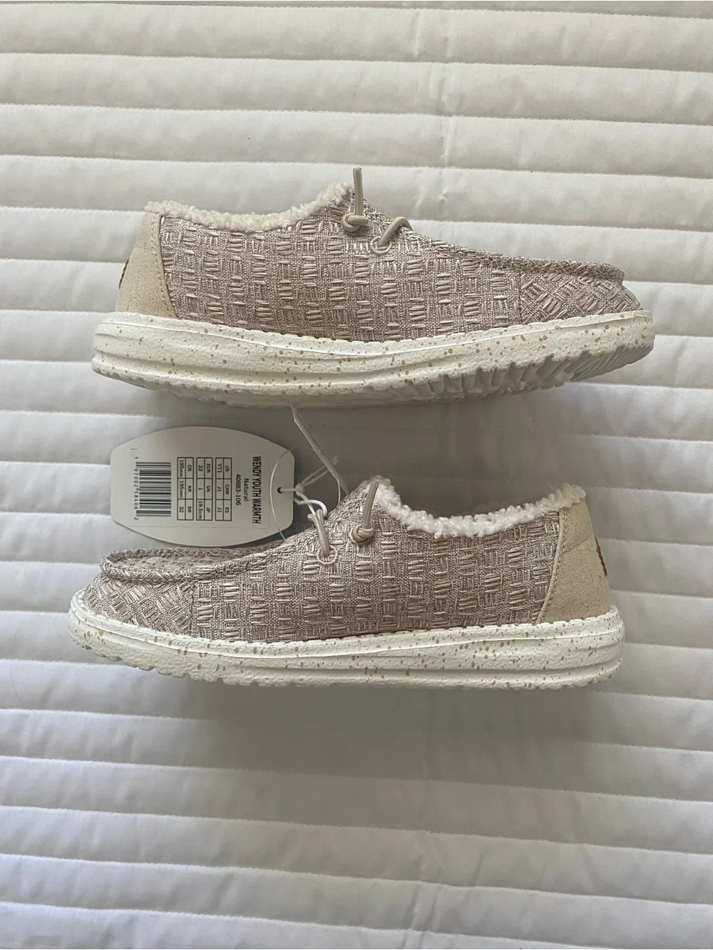 Hey Dude Kids Natural Wendy Warmth Slip-On Plush Lined Shoes - Taupe